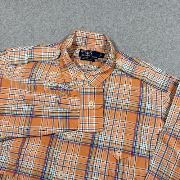 Polo Ralph Lauren Other - Polo Ralph Lauren Shirt Mens Large Trim Military‎ Epaulette 2 Pocket Utility VTG